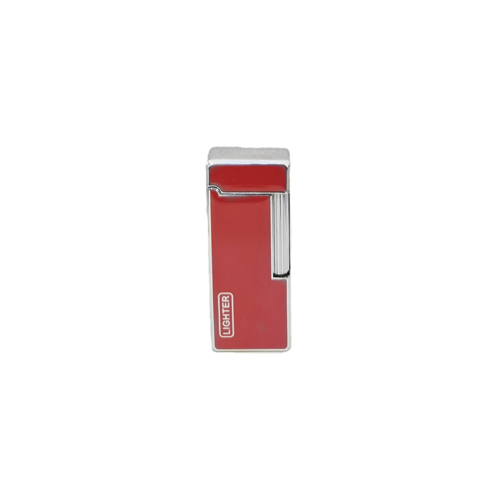 فندک فلزی سنگی گازی قرمز نقره ای Lighter